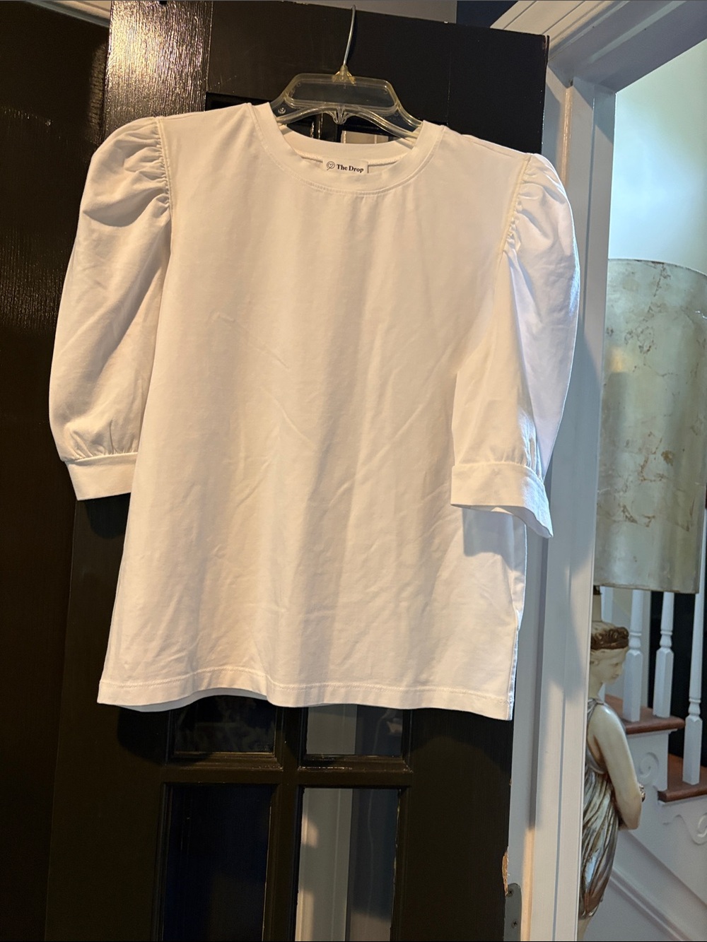 The Drop Women's White Puff Sleeve Short-Sleeve Tee